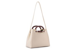Lucky Bees 1289 Bolso Crema Cuero Polivinilo Elegante y Sofisticado para Mujer